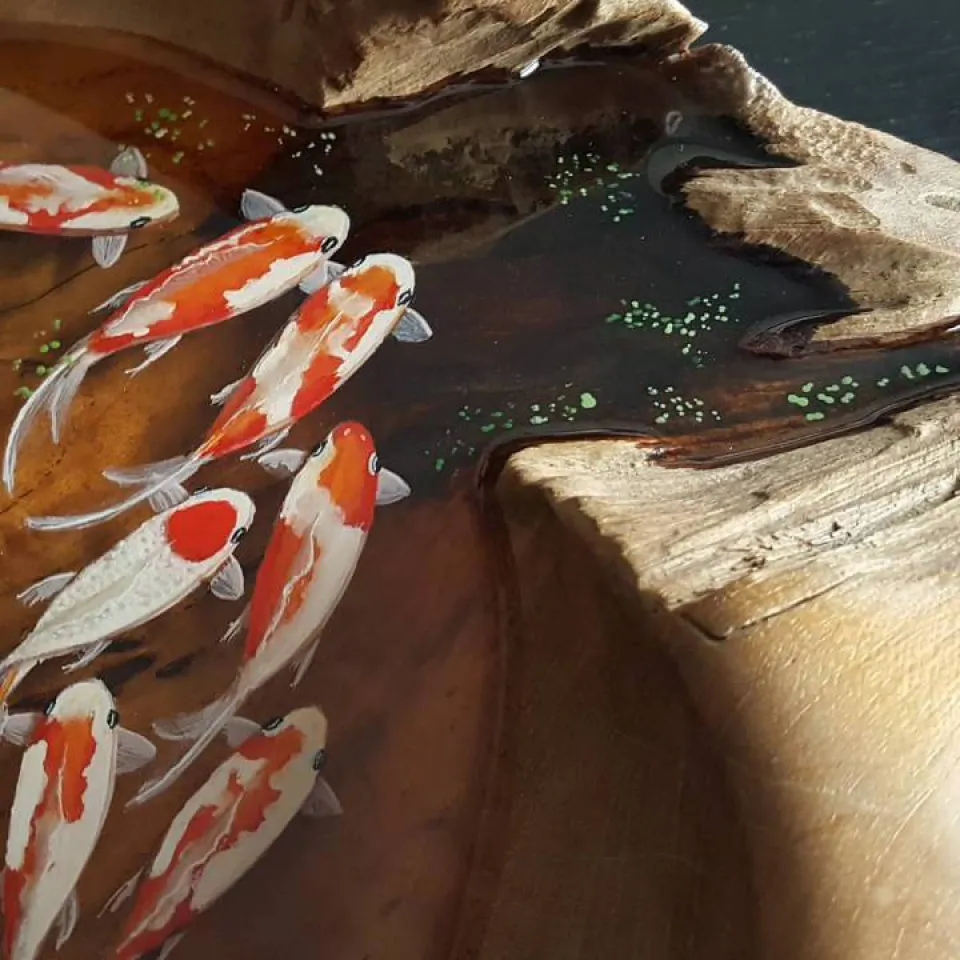 Jan Frans: Vissen geschilderd in epoxy