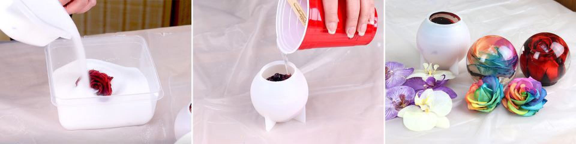 bloemen in silica epoxy