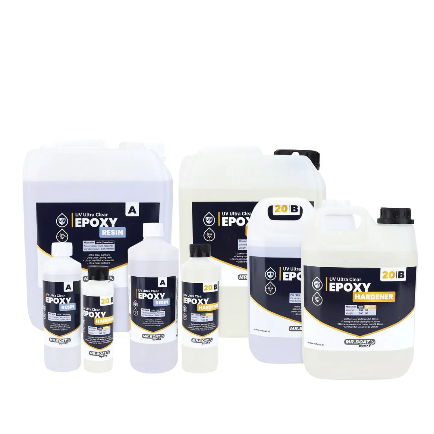 verpakkingen ultra clear epoxy giethars.