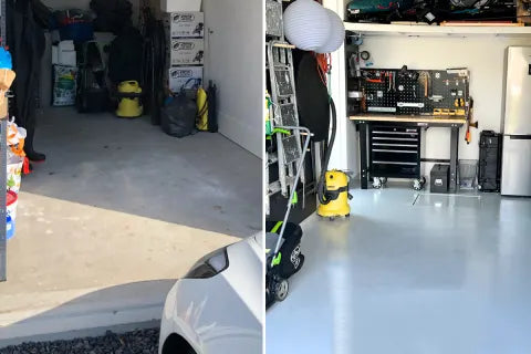 Epoxy vloercoating in garage