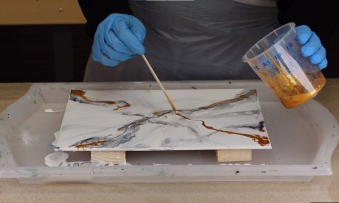 Marmerlook maken met epoxy